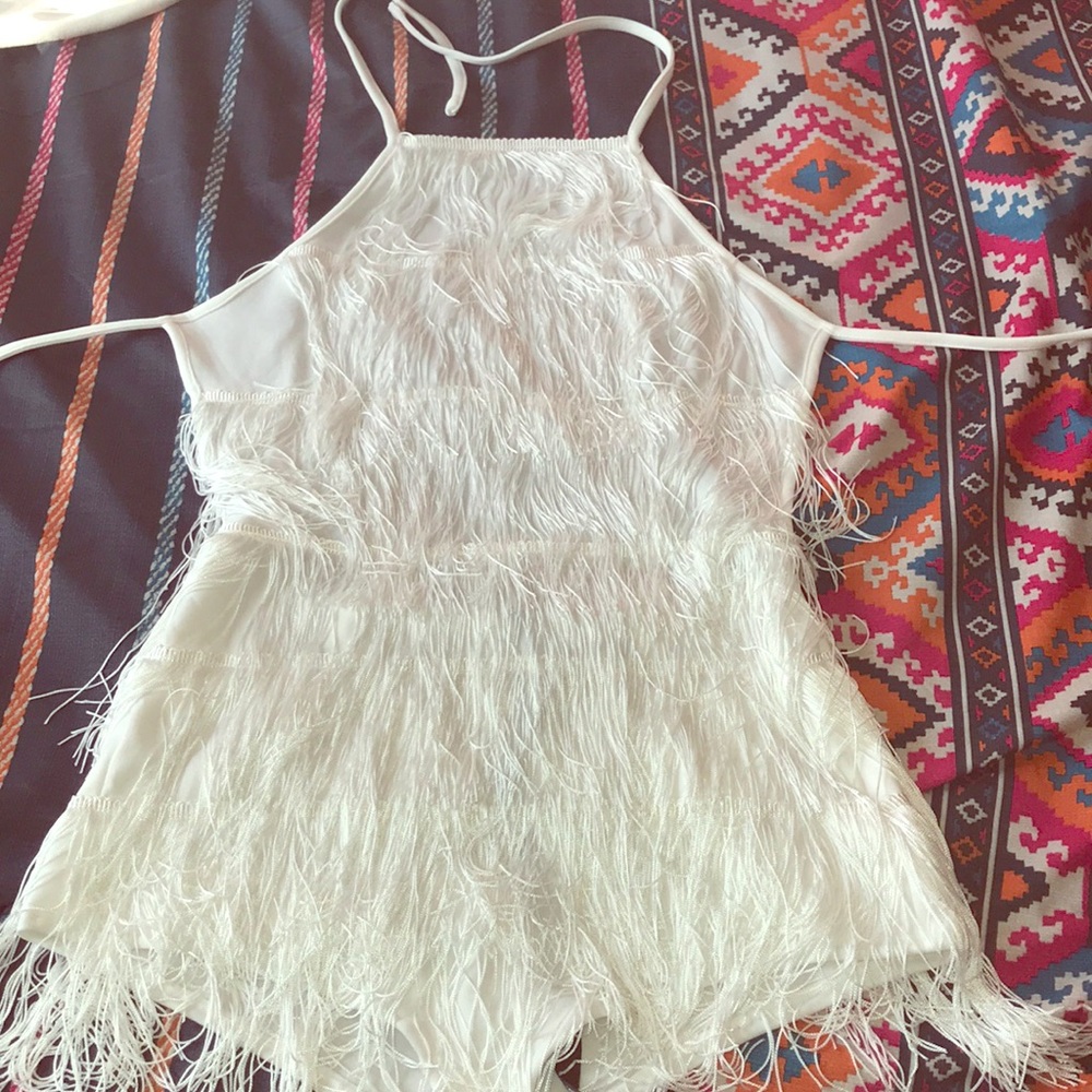White Tassel Romper, Perfect for All White Party!
